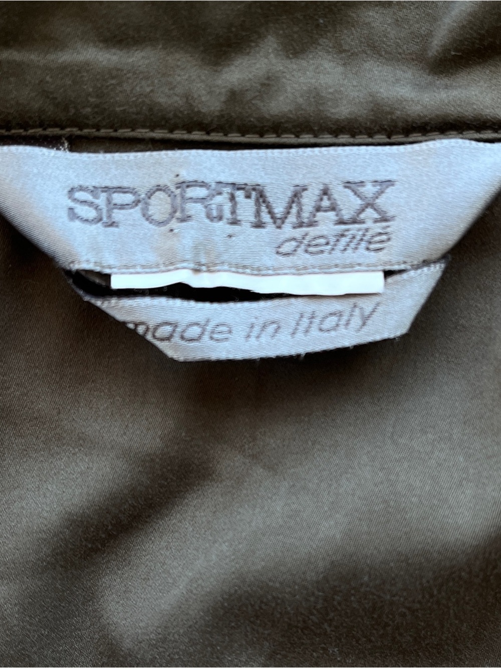 Sportmax Defilé Max Mara RTW Collection Olive Green Tan Sleeveless Dress Sz S - Picture 11 of 12